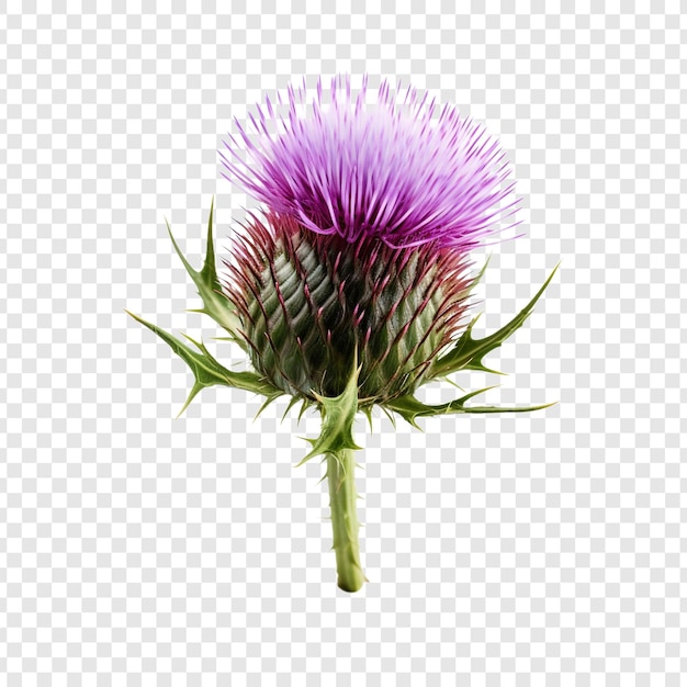 PSD gratuito la flor de cardo png aislada sobre un fondo transparente