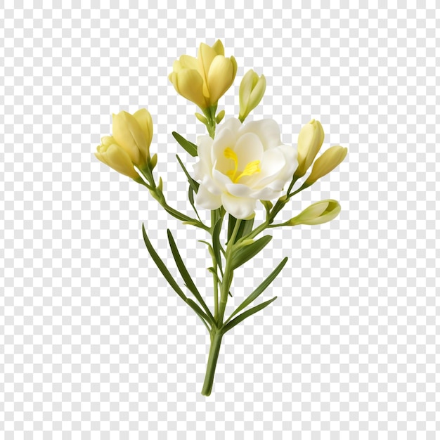 Flor de freesia aislada sobre un fondo transparente