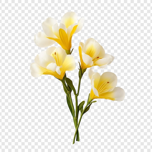 PSD gratuito flor de freesia aislada sobre un fondo transparente