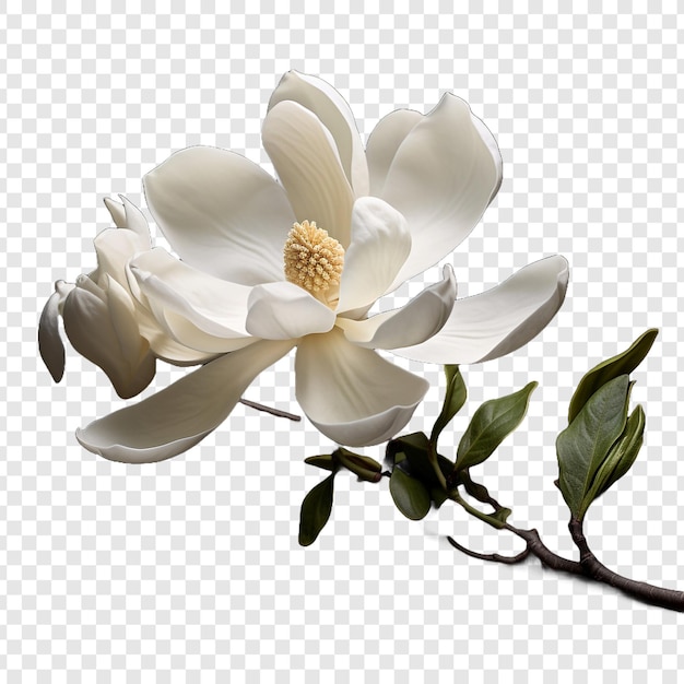 Flor de magnolia aislada sobre fondo transparente