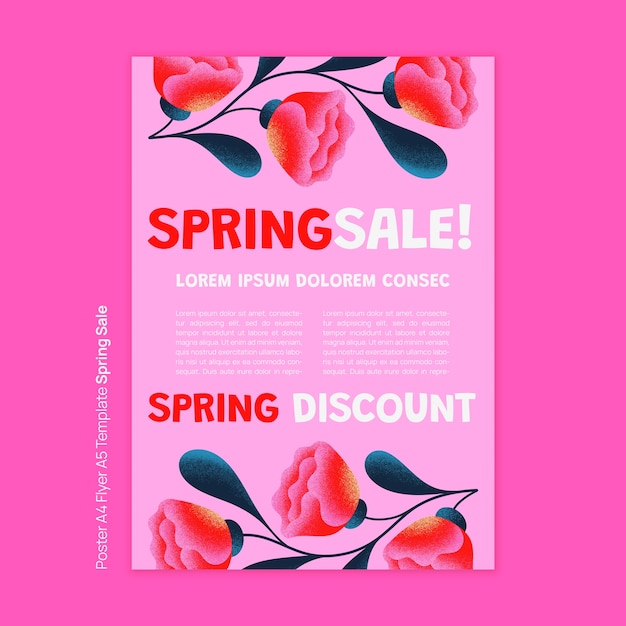 Gratis PSD floral lente verkoop poster sjabloon