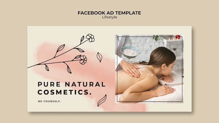 Gratis PSD floral social media promo-sjabloon voor schoonheidscentrum