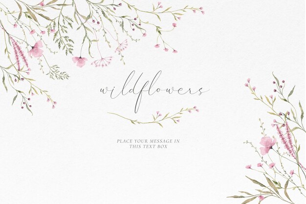 Florale achtergrond met aquarel bloemen en bladeren