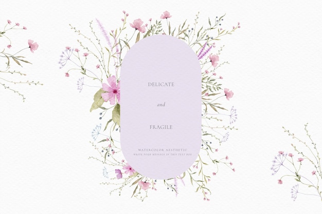 Florale achtergrond met aquarel bloemen en bladeren
