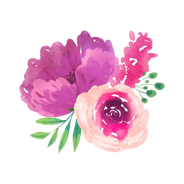 Flores de acuarela ilustración