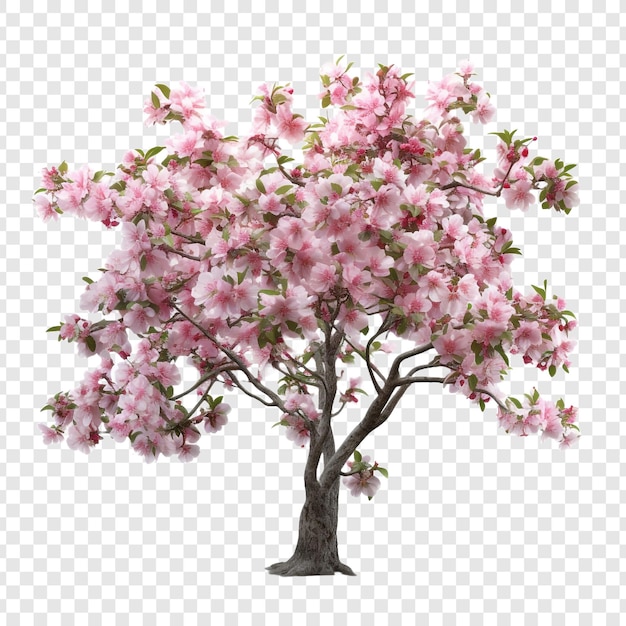 Flores de primavera árbol de manzana en flor aislado en un fondo transparente
