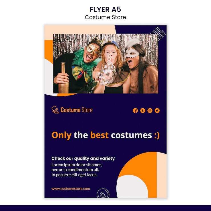 PSD gratuito flyer para disfraces de halloween