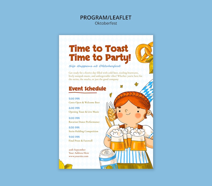 PSD gratuito flyer fiesta oktoberfest