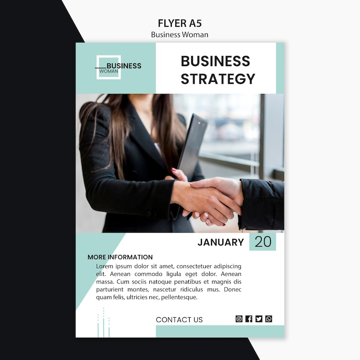 Gratis PSD flyer met zakenvrouw concept