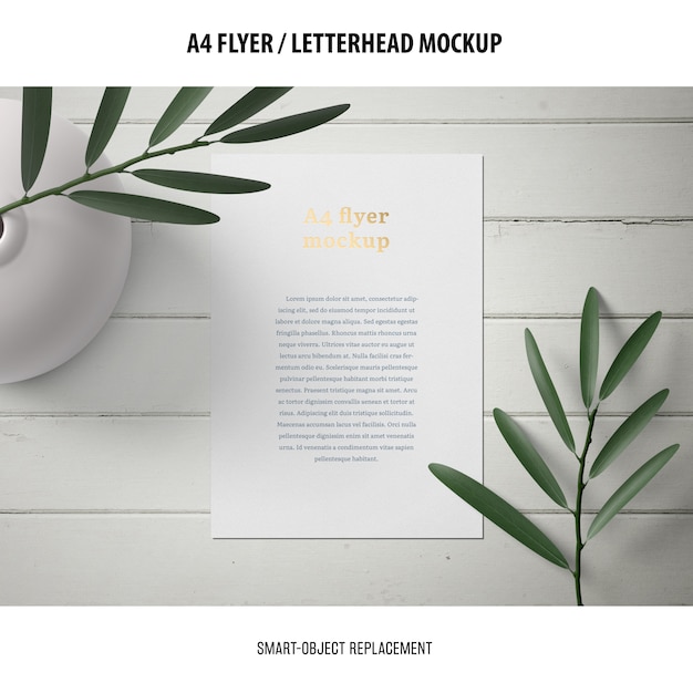 Gratis PSD flyer of briefhoofd mockup