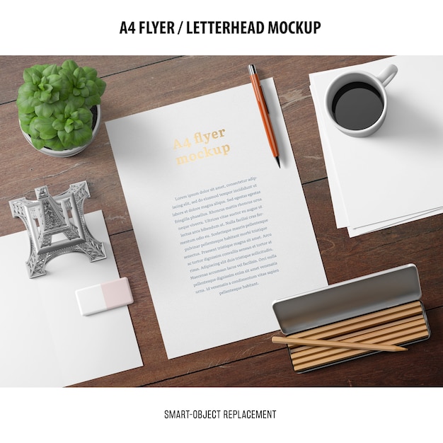 Flyer of briefhoofd mockup