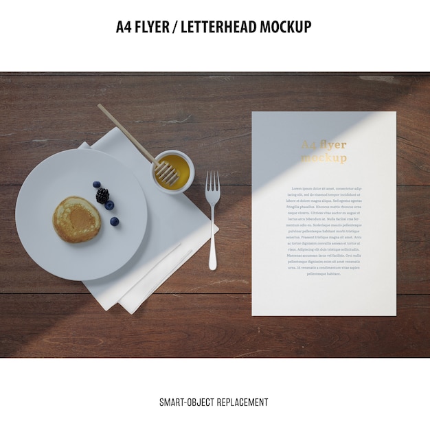 Gratis PSD flyer of briefhoofd mockup