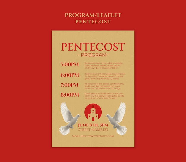 Flyer del programa de Pentecostés
