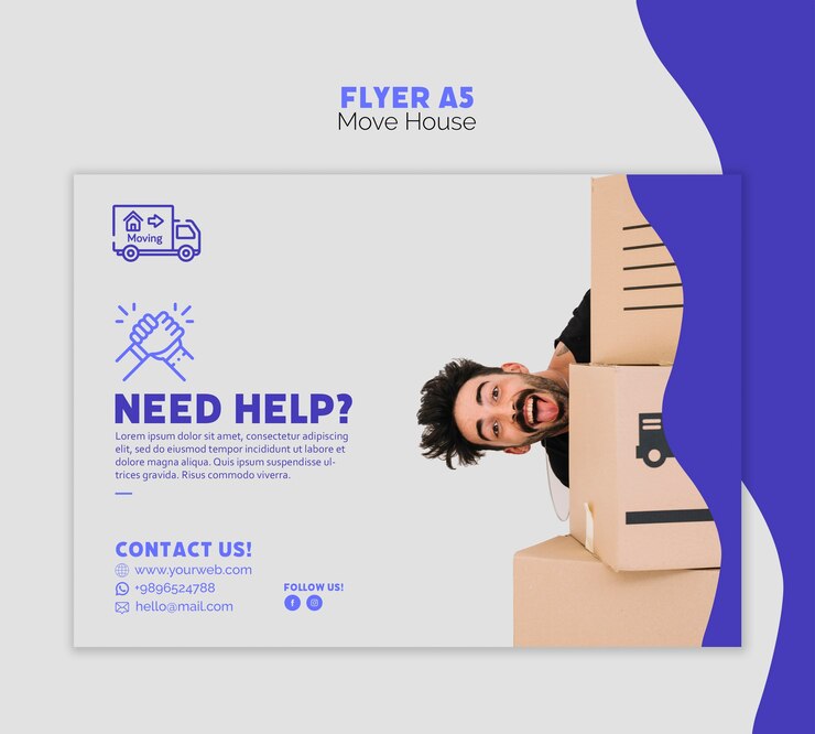 Gratis PSD flyer sjabloon verplaatsen
