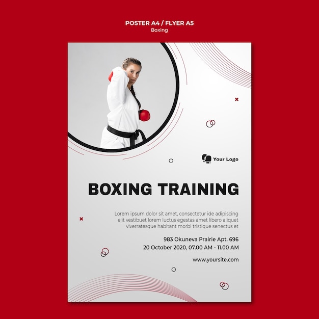 Gratis PSD flyer-sjabloon voor bokstraining