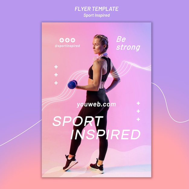 Gratis PSD flyer-sjabloon voor fitnesstraining