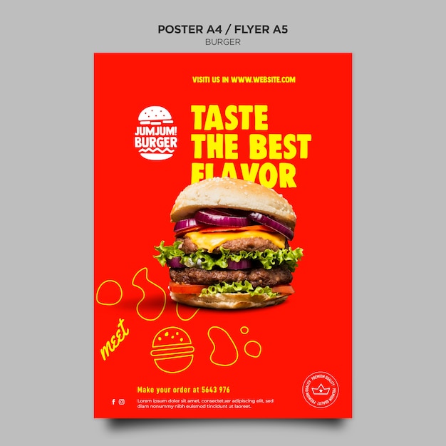 Flyer-sjabloon voor hamburgerrestaurant