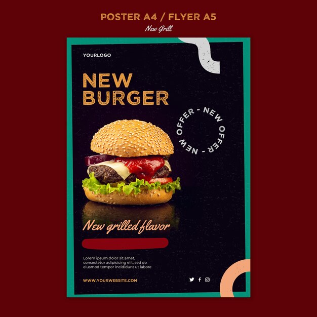 Flyer-sjabloon voor hamburgerrestaurant