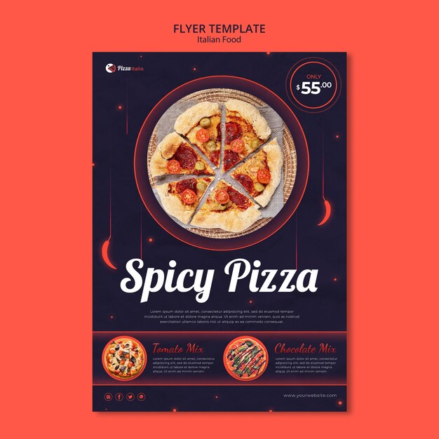 Flyer-sjabloon voor Italiaans eten restaurant