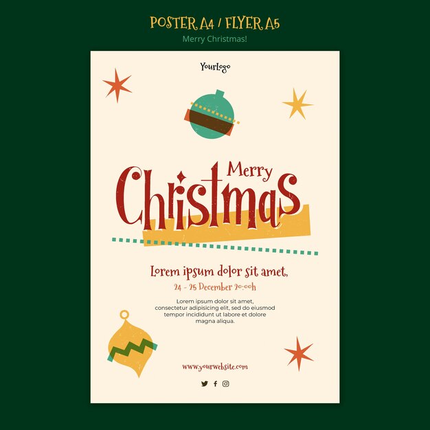 Flyer-sjabloon voor Kerstmis