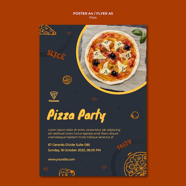 Gratis PSD flyer sjabloon voor pizza restaurant