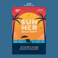 Gratis PSD flyer-sjabloon voor zomer strandfeest
