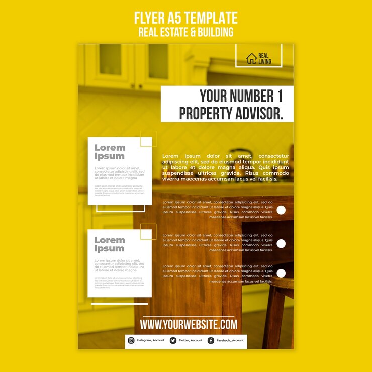 PSD Gratis flyer template for real estate and building