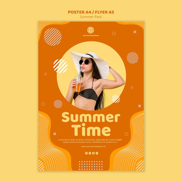 Gratis PSD flyer voor voor zomervakantie