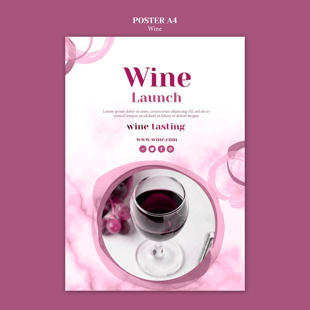 Gratis PSD flyer voor wijnproeven