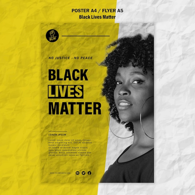 Gratis PSD flyer voor zwart leven is belangrijk