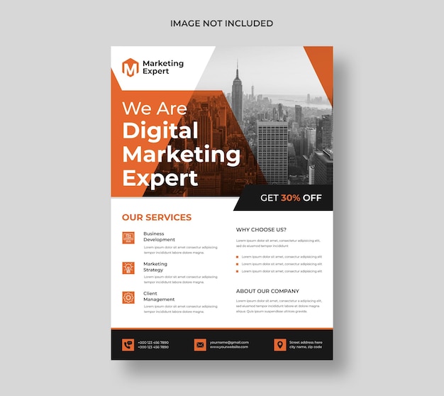 Flyersjabloon voor modern digitaal marketingbureau