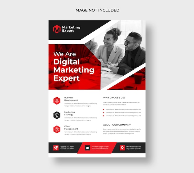 Gratis PSD flyersjabloon voor modern digitaal marketingbureau