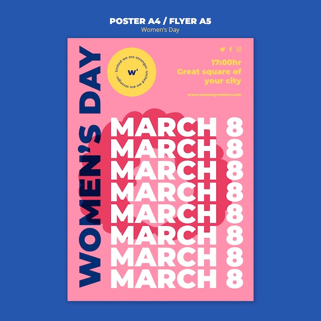 Gratis PSD flyersjabloon voor vrouwendagviering