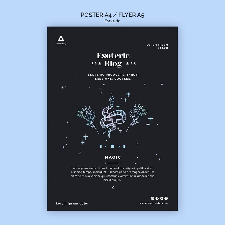PSD gratuito folleto para blog esotérico