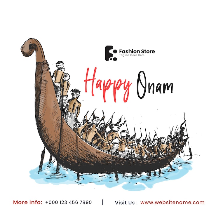PSD gratuito folleto del cartel del cartel del volante de la publicación de las redes sociales de la celebración de onam feliz.