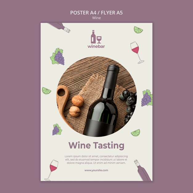 Folleto para cata de vinos