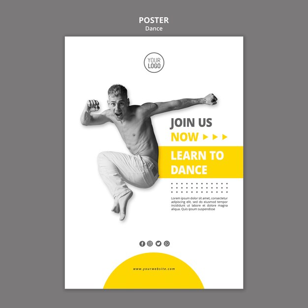 Folleto para clases de baile.