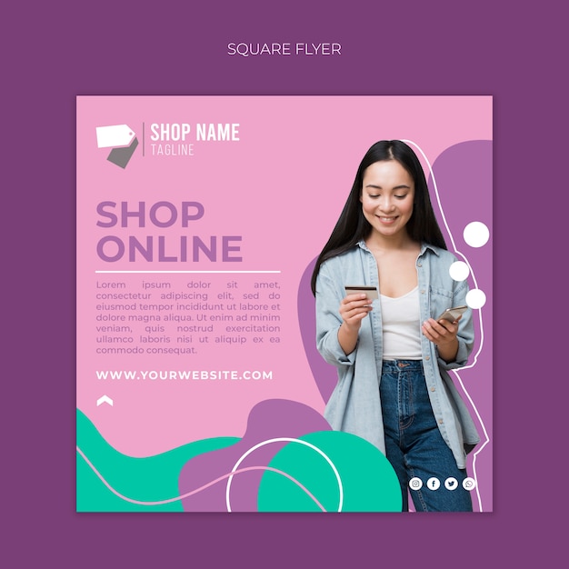 Folleto de compras en línea