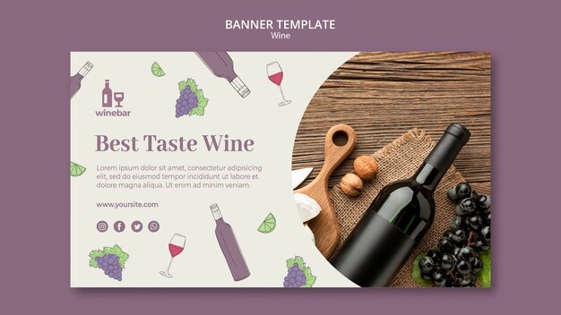 Folleto cuadrado para cata de vinos con botella y uvas