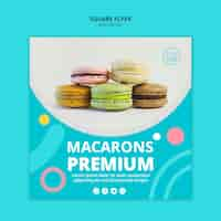 PSD gratuito folleto cuadrado premium sabroso macarons