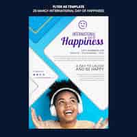 PSD gratuito folleto del día internacional de la felicidad