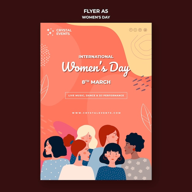 PSD gratuito folleto del día internacional de la mujer