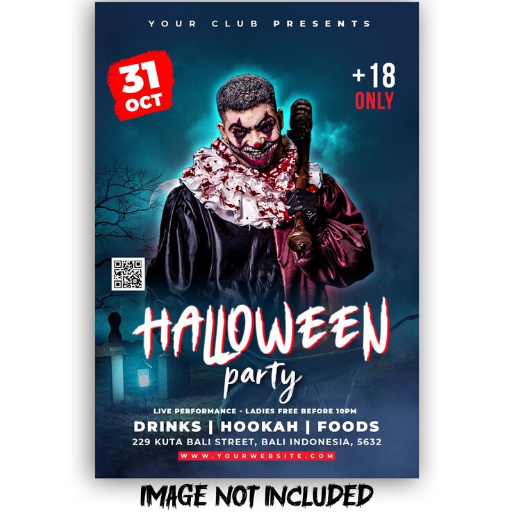 PSD gratuito folleto de plantilla de fiesta de noche de halloween psd