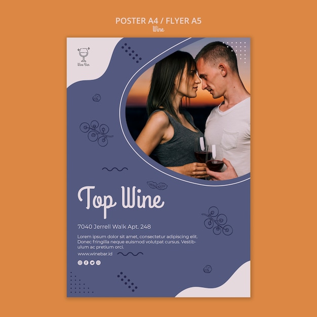 Folleto de plantilla de tienda de vinos