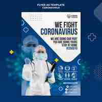 PSD gratuito folleto vertical para la concientización sobre el coronavirus