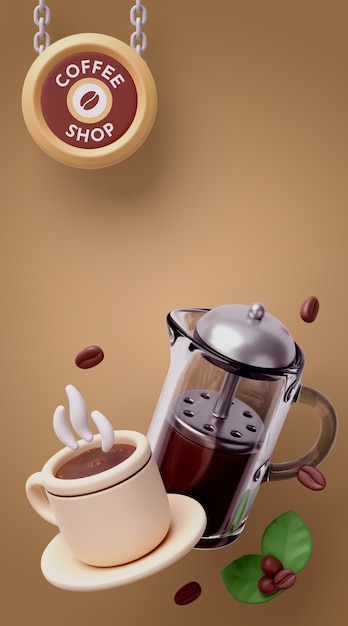 Fondo 3d para cafetería.