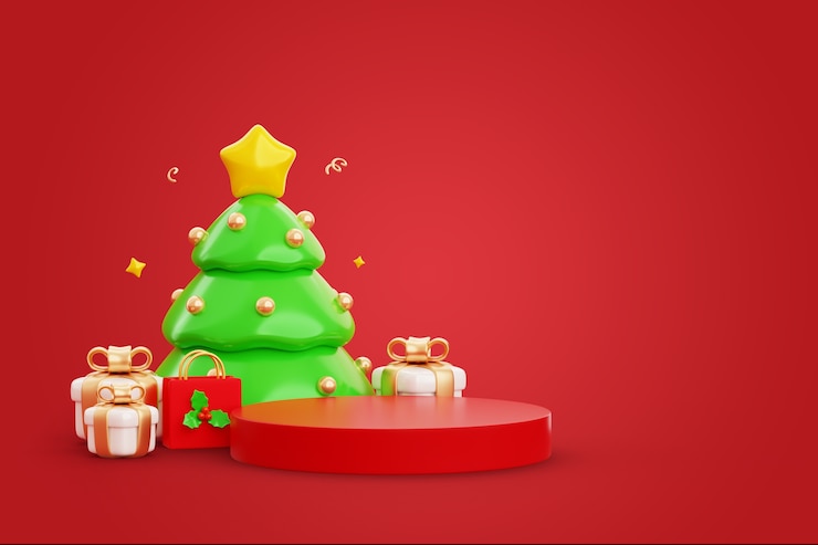 PSD gratuito fondo 3d para la celebración de la temporada de navidad