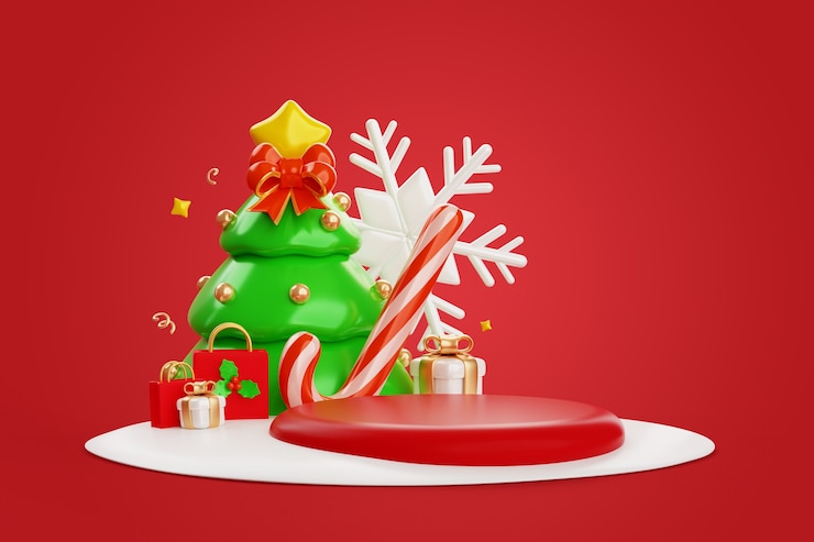 PSD gratuito fondo 3d para la celebración de la temporada de navidad