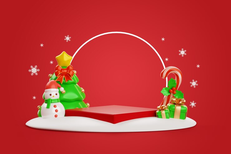 PSD gratuito fondo 3d para la celebración de la temporada de navidad