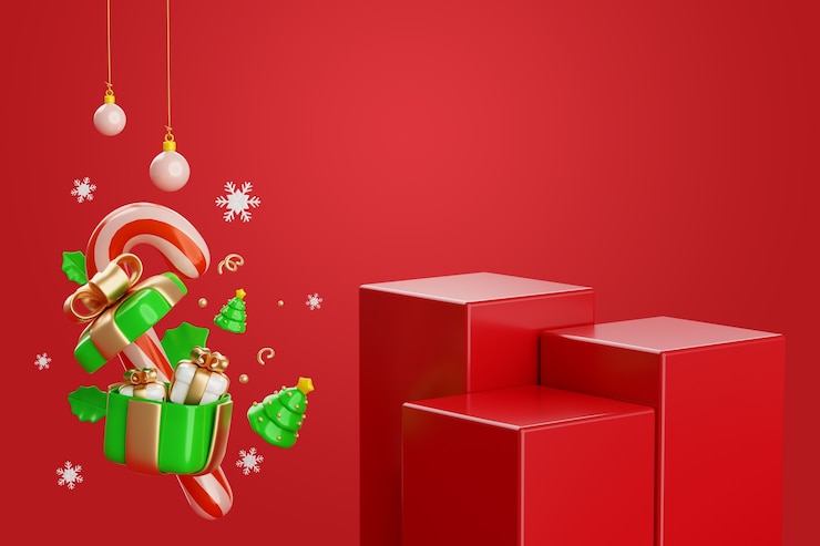 PSD gratuito fondo 3d para la celebración de la temporada de navidad